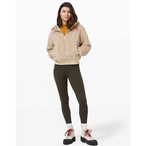 LULULEMON Oh So Sherpa Fleece Half Zip Size 8 GUC Sweatshirt Trench $138 MSRP
